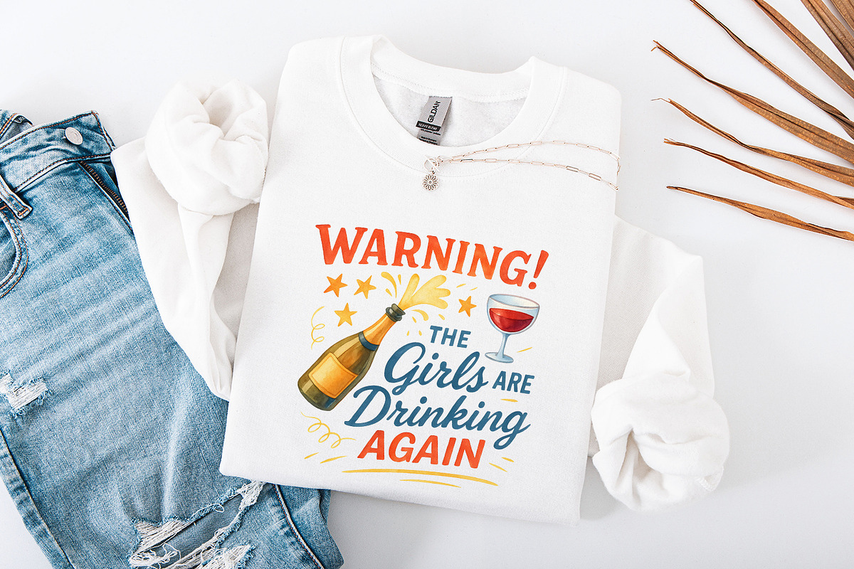 Warning! The Girls Are Drinking, an Illustration by SharpMarketplace (Photo 4 of 9)