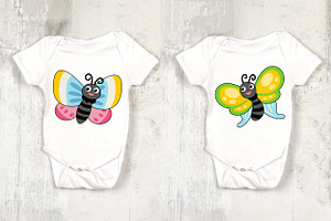 Butterfly Cartoon Filled Clipart