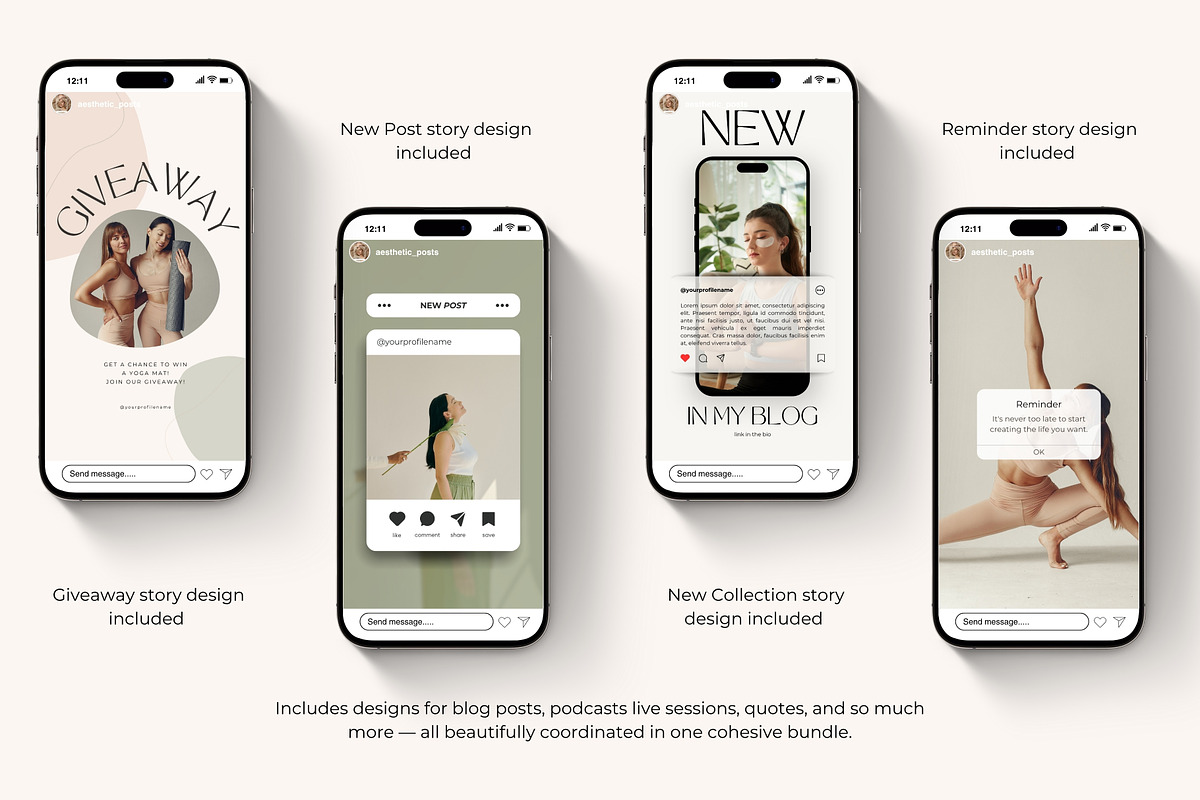 Wellness Coach Instagram Templates, a Social Media Template by nwdigitalstore (Photo 5 of 10)