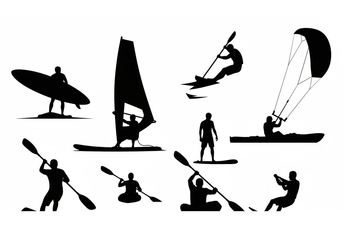 Water Ski Silhouette Vector Bundle, an Illustration by Designs_River (Photo 25 of 51)