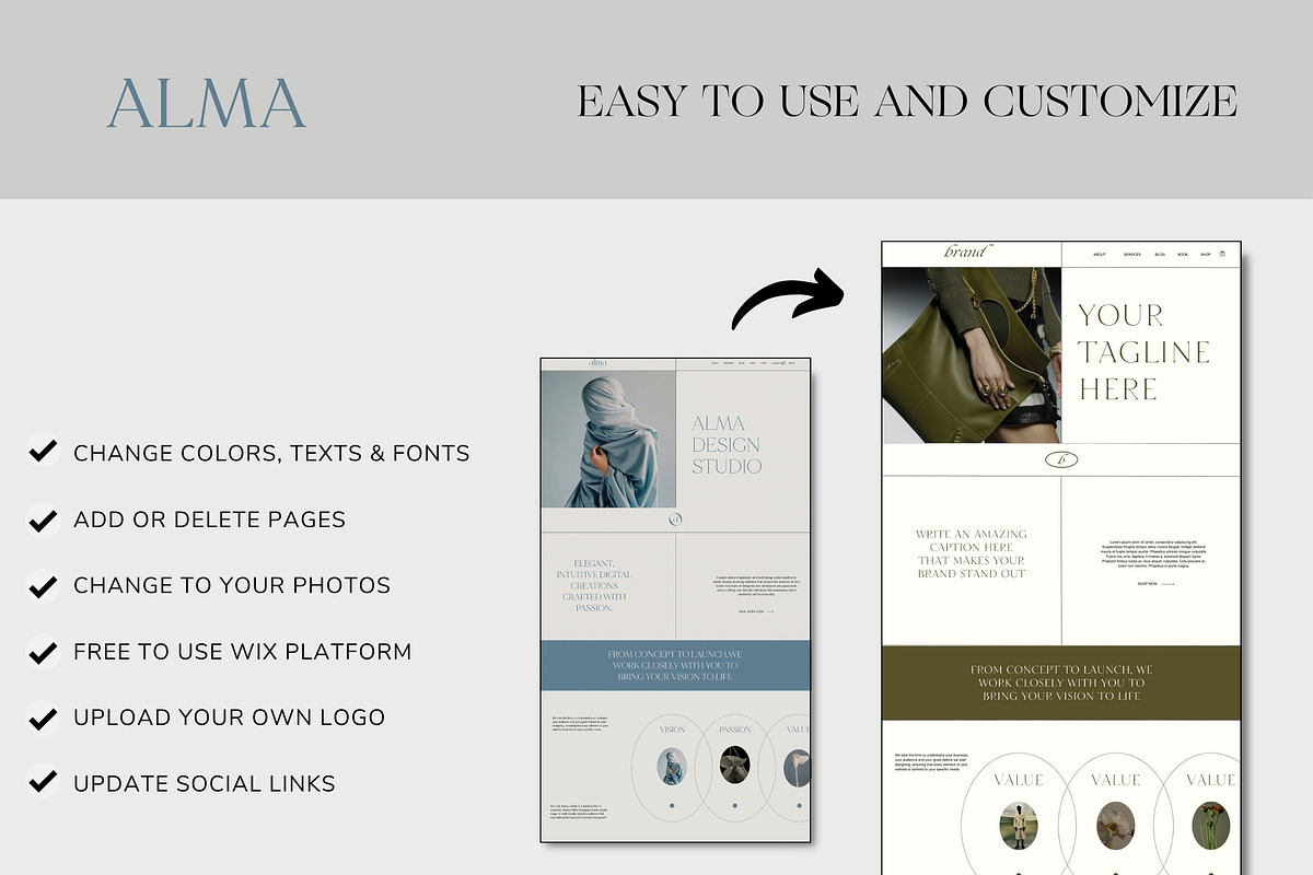 ALMA Wix Services Website Theme, a Websites & App Template by Studio Suvelle (Photo 10 of 10)