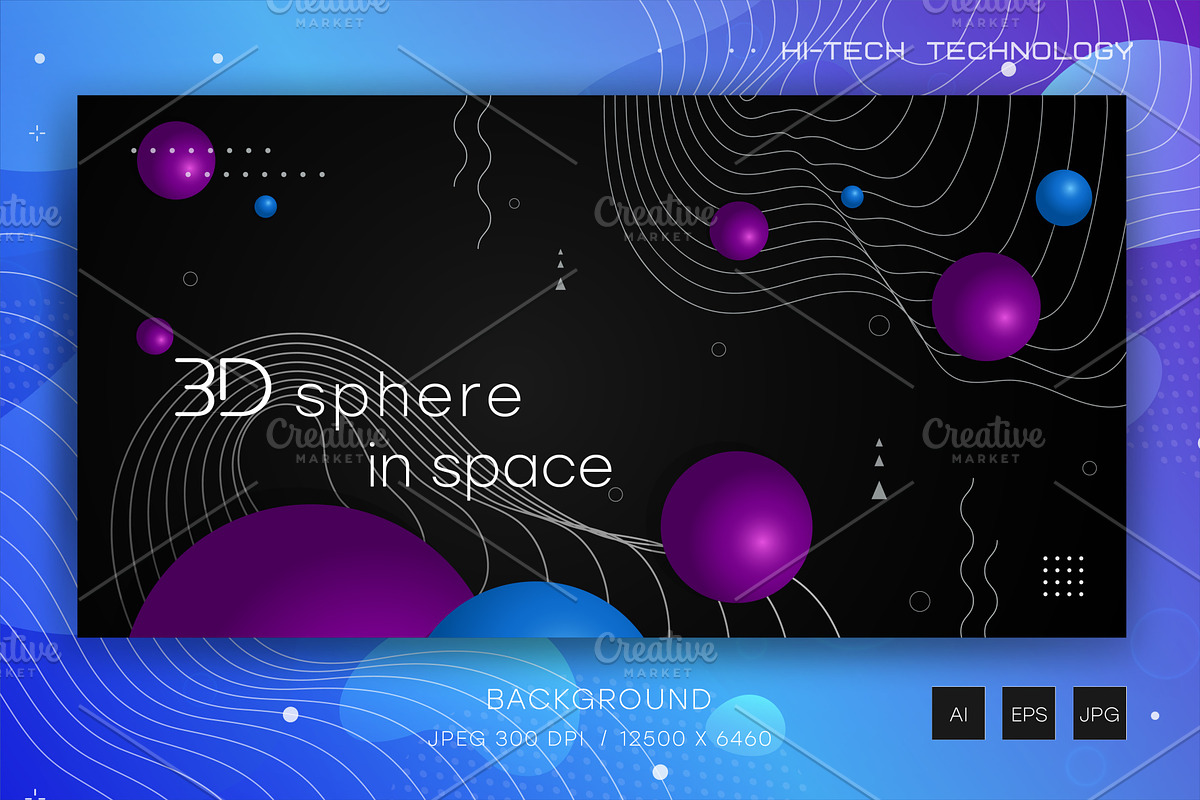 3D sphere in space. Art., a Decorative Illustration by KENO Mascots (Photo 2 of 4)