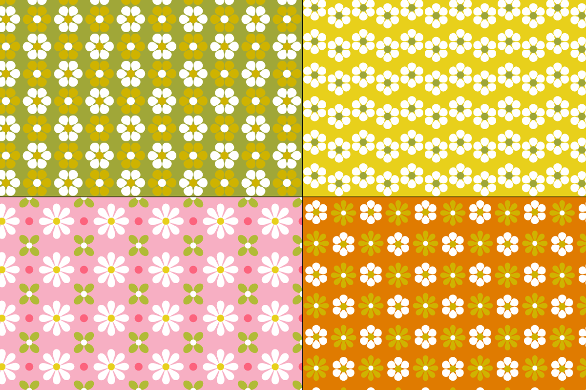 Retro Fruit Flower Patterns preview 4