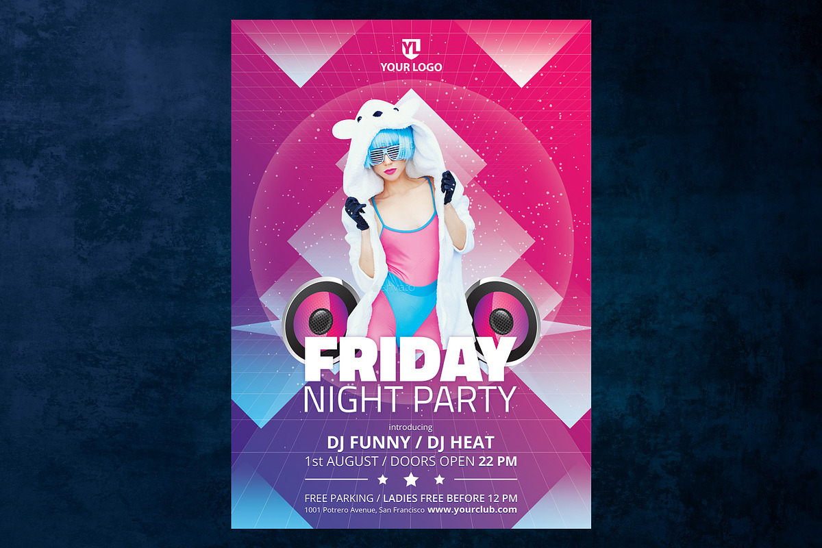 Friday Night Party, a Flyer Template by doghead (Photo 2 of 4)