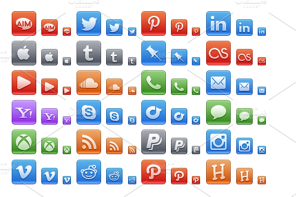 Social Icon Set 48Px32Px 16Px