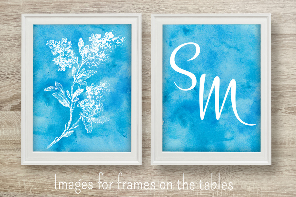 Blue Watercolor Invitation suit, an Invitation Template by Cheremuha (Photo 6 of 10)