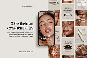 300 Esthetician Instagram Templates, a Social Media Template by COCO Designs