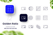 Golden Ratio Icons, an Outline Icon by cidcud_graphic (Thumbnail 1 of 2)