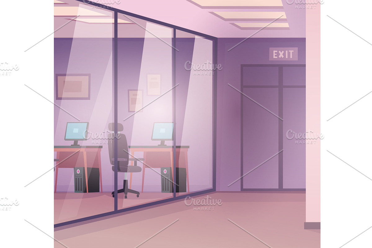Office interior. open space, an Object Illustration by Onyx