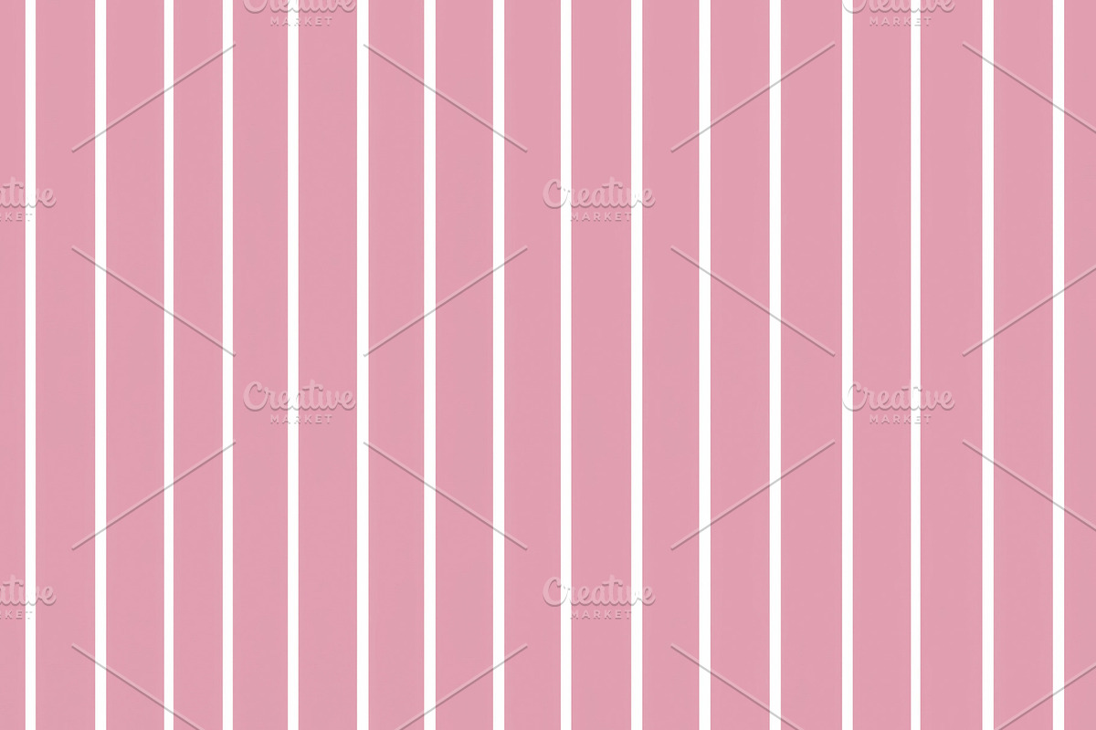 Pink backdrop with repetitive white vertical stripes, forming a, a Pattern Graphic by Studio ANNA
