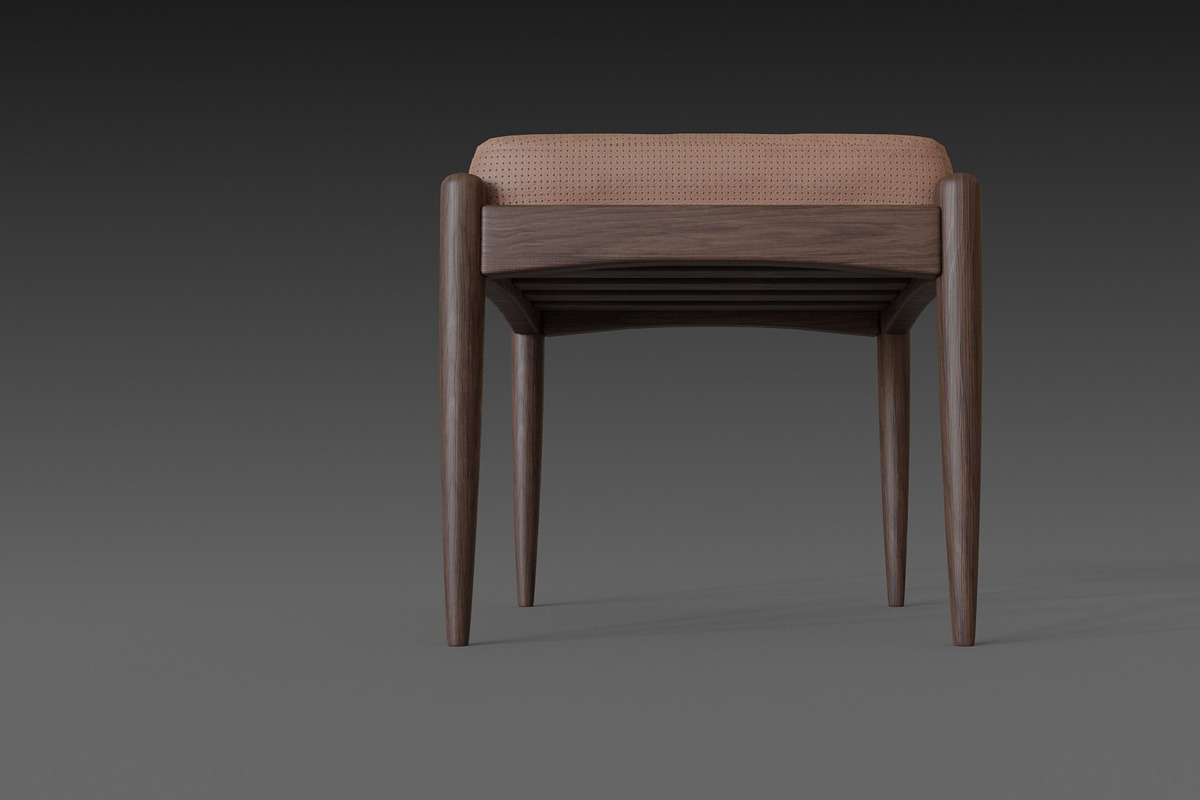 Chair with brown leather pillow, a Furniture 3D Model by NojskaAksjon (Photo 9 of 20)