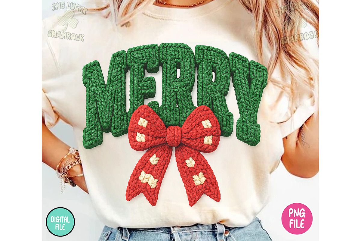 Merry Christmas Crochet PNG, a Seasonal Illustration by RETROVIBZDESIGNS (Photo 5 of 6)