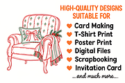 Vintage Christmas Home Decor Clipart, a Seasonal Illustration by HueNestify (Thumbnail 2 of 3)