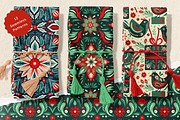 Folk Christmas Pattern and Ornaments, a Seasonal Illustration by Red Ink (Thumbnail 5 of 9)