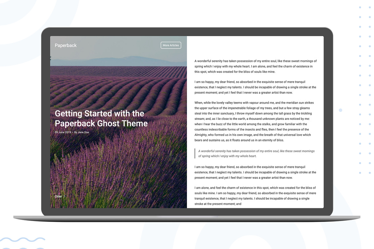 Paperback – Ghost Theme, a Websites & App Template by Stylesheets.dev (Photo 1 of 5)