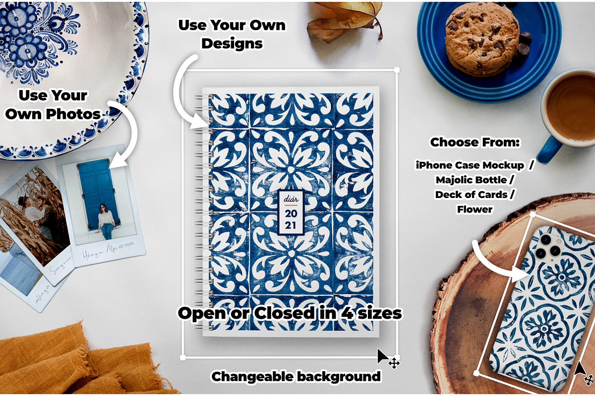 Majolic Planner Mockup (16 in 1), a Books & Magazine Mockup by Europe.graphics (Photo 9 of 10)