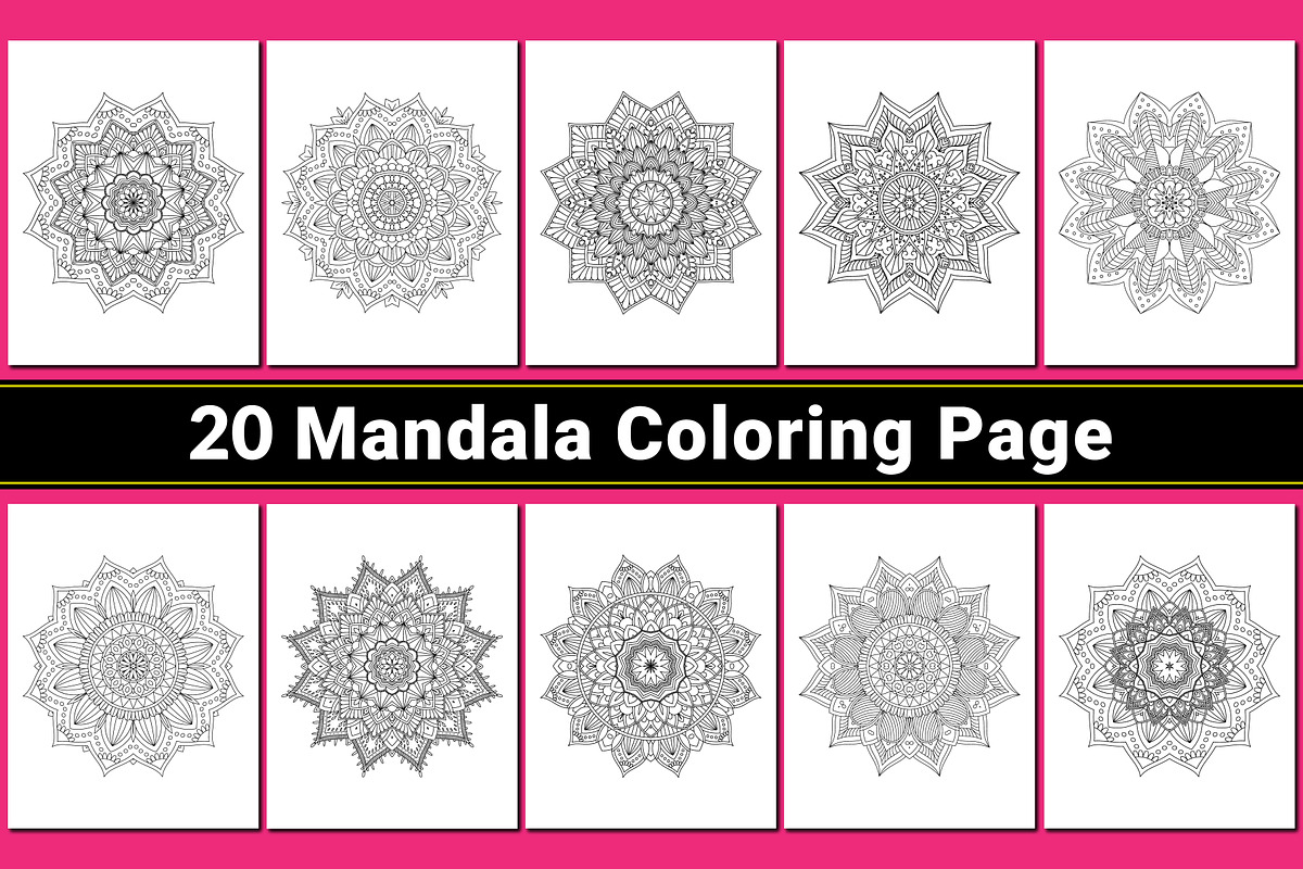 Mandala Coloring Book Pages, a Pattern Graphic by mirajeee (Photo 1 of 2)