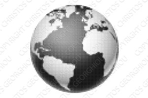 Black White World Planet Earth Globe, an Illustration by Christos Georghiou