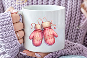 Pink Winter Clipart - 20 PNG, a Graphic by Libby Wishes (Thumbnail 3 of 6)