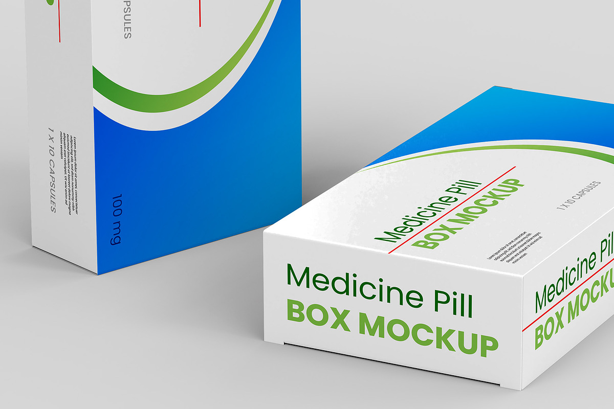 Medicine Pill Box Mockup - 8 views, a Packaging Mockup by Illusiongraphic (Photo 21 of 25)
