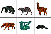 Set 100 colorful silhouettes animals, an Outline Icon by kozyrevaelena (Thumbnail 2 of 5)