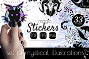 Stickers WITCHY vibe, an Animal Illustration by Victoria Bat (Thumbnail 1 of 5)