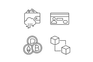 E-payment Linear Icons Set