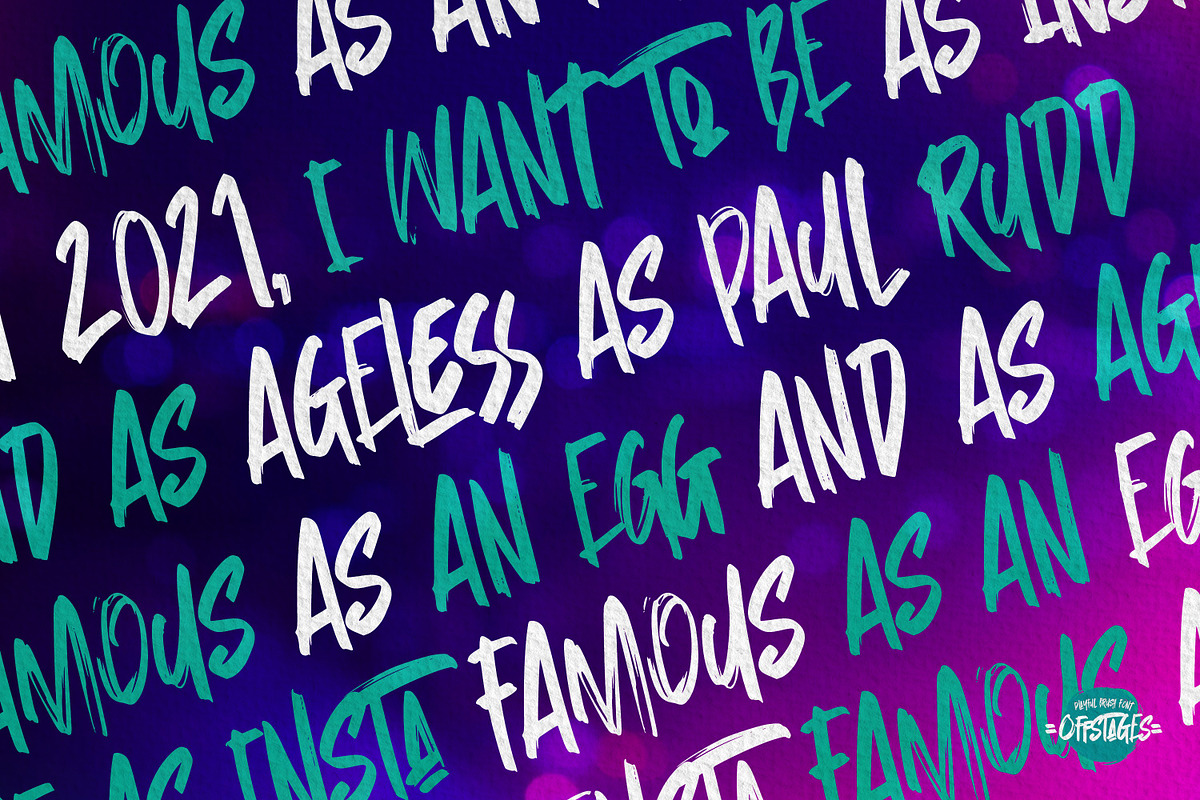 Offstages - Strong Brush Script, a Script Font by Gassstype (Photo 4 of 8)