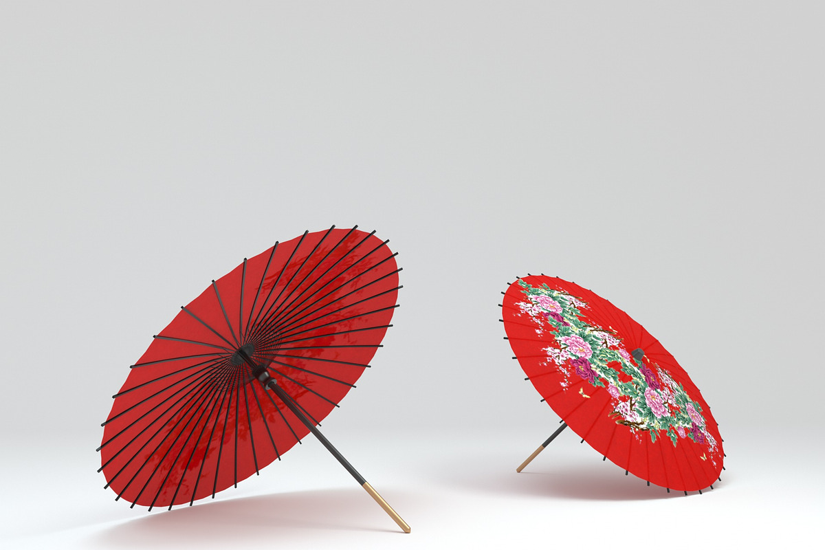 Japanese Umbrella, an Object 3D Model by 3DTreatment (Photo 6 of 8)