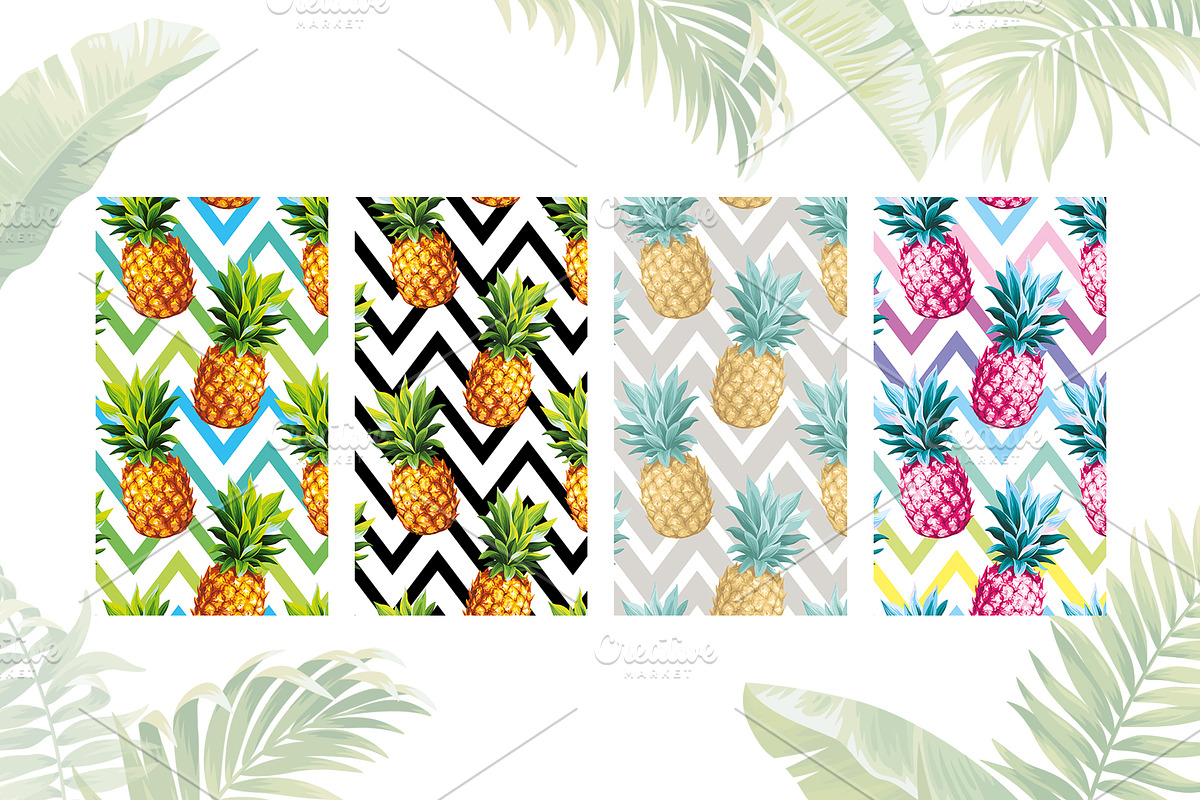 Pineapples. Tropical pattern., a Pattern Graphic by Anna Smirnova (Photo 2 of 6)