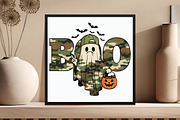 Camo BOO Halloween Sublimation PNG, an Illustration by DreamCafeArt (Thumbnail 3 of 6)