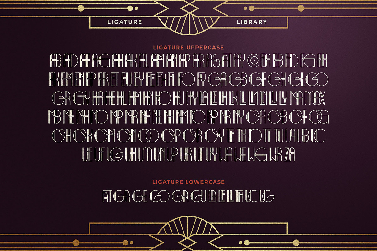 Decolmax Art Deco Typeface, a Sans Serif Font by alit design (Photo 15 of 17)