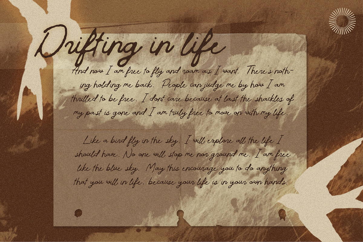 Drifting Ink - Script & Sans, a Script Font by Setara Langit CreativeStd (Photo 2 of 10)