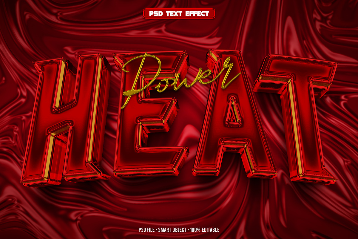 Heat 3D editable text effect, a Layer Style Add-On by Hello Muh (Photo 1 of 2)
