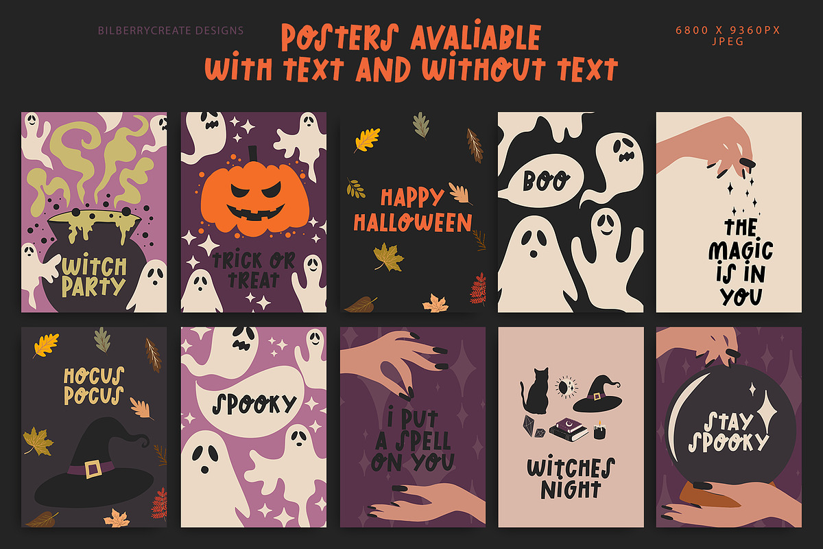 HOCUS POCUS art set, a Seasonal Illustration by BilberryCreates (Photo 3 of 13)