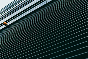 Gray wall of modern office building