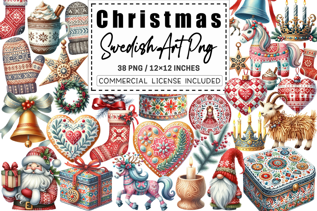 Nordic Christmas Swedish Art, a Graphic by CitraGraphics (Photo 1 of 4)