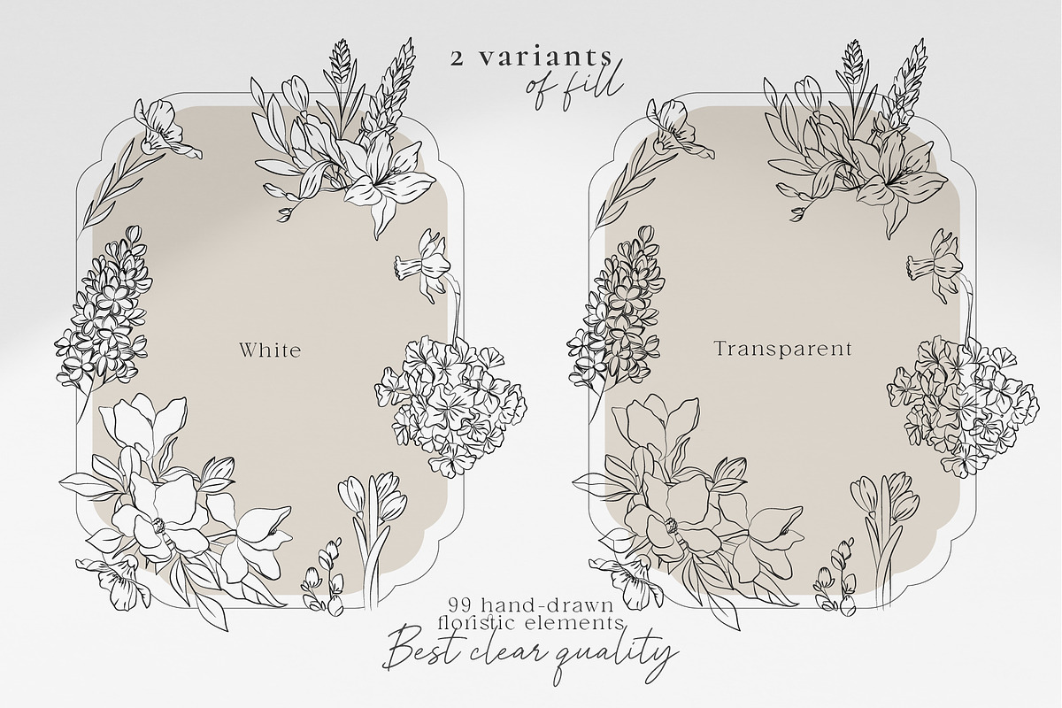 Minimalistic Spring Flowers Line Art, a Decorative Illustration by La Petite Line Art (Photo 7 of 12)