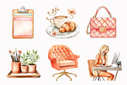 Watercolor Lady Boss clipart, an Illustration by Design Market (Thumbnail 4 of 4)