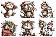 Whimsical Funny Silly Holiday Cats, an Illustration by Libby Wishes (Thumbnail 3 of 7)