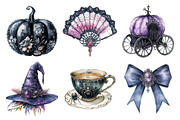 Black Purple Gothic Halloween Clipar, an Illustration by Daily.Designs (Thumbnail 2 of 5)