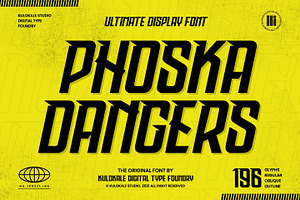 Phoska Dangers - Sports Display Font