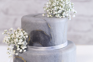 Two tier wedding mini cake stock photo containing cake and two