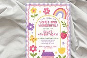 Retro Rainbow Girls Birthday Invite, an Invitation Template by heynomi (Thumbnail 7 of 20)