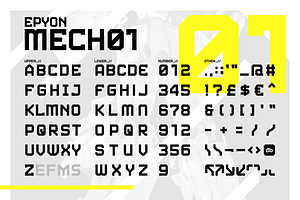 EPYON MECH Futuristic Typeface