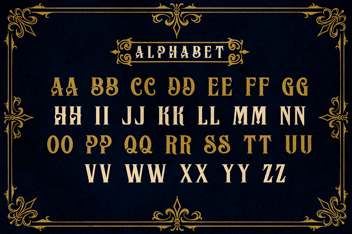 BASHOPE VINTAGE FONT, a Blackletter Font by dansdesign (Photo 3 of 7)