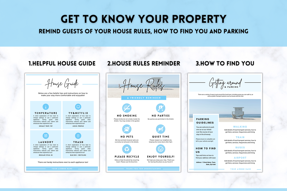 Airbnb Welcome Book Template - 20pgs, a Poster Template by Templatables (Photo 4 of 12)