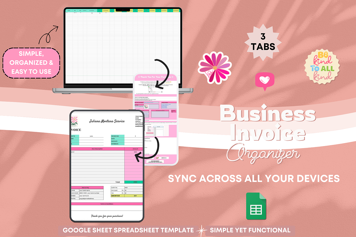 Business Invoice Organizer Sheets, a Stationery Template by bellaROSEworkshop (Photo 4 of 6)