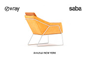 Shelving RUBIKA & armchair NEW YORK, a Furniture 3D Model by Vista 3d (Thumbnail 4 of 6)