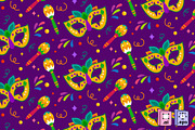 Mardi Gras Pattern Design, a Pattern Graphic by MISS CHATZ (Thumbnail 2 of 3)